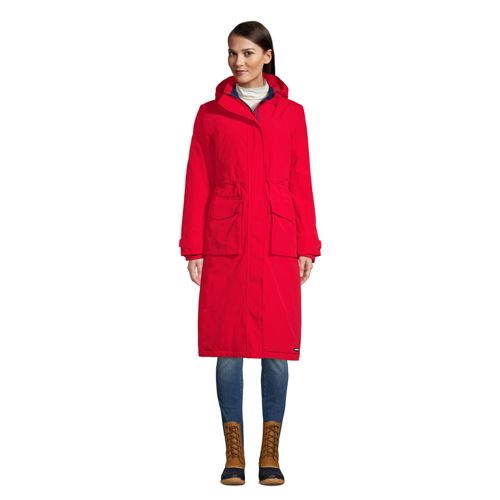 Women's Squall Waterproof Hooded Stadium Long Coat Lands' End
