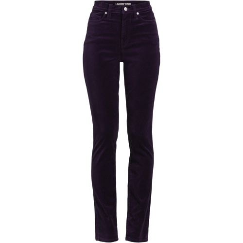 Women's Slim Leg Velvet Jeans, High Waisted Lands' End