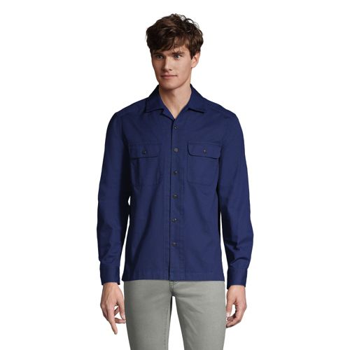 Men's Textured Revere Collar Shirt Lands' End