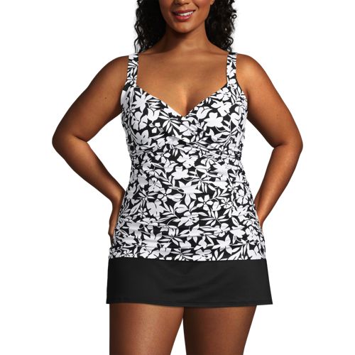 Plus Size Flutter Sleeve Swim Tops Lands' End