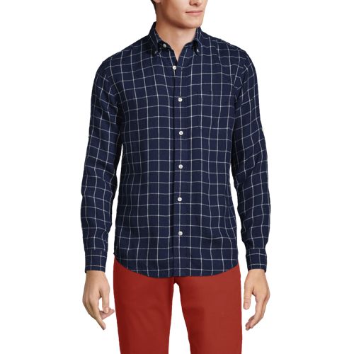 Men's Roll Sleeve Linen Shirt Lands' End