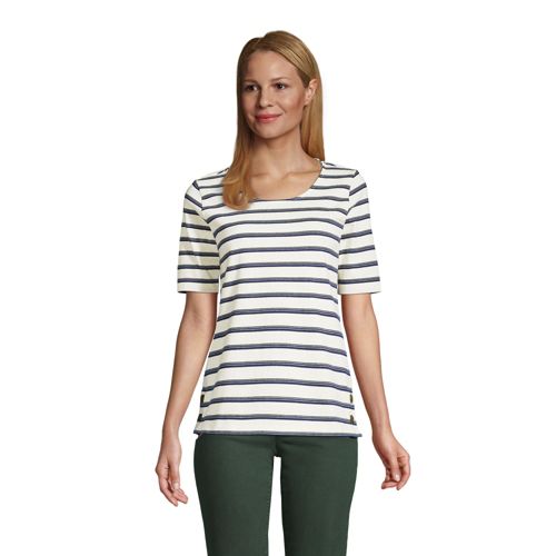 Heritage PimaShirt mit halblangen Ärmeln für Damen in PetiteGröße