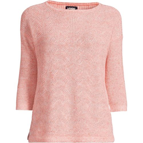 Women's Plus ThreeQuarter Sleeve Linen/Cotton Jumper Lands' End