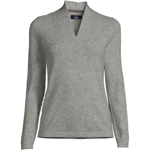 Cashmere Sweater With Zipper Lands' End