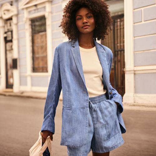 Women's Lightweight TENCEL Relaxed Blazer Lands' End