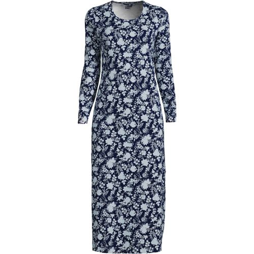 Women's Long Sleeve Cotton Nightdress, Midcalf Length Lands' End