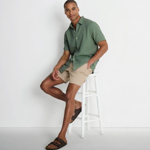 Men's Short Sleeve Cheesecloth Shirt Lands' End