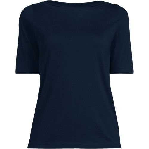 Women's Supima Boatneck Tshirt Lands' End
