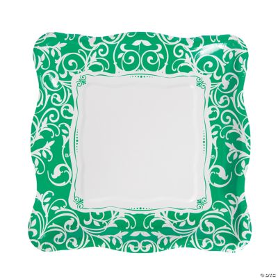 Emerald Green Swirl Dinner Plates Discontinued