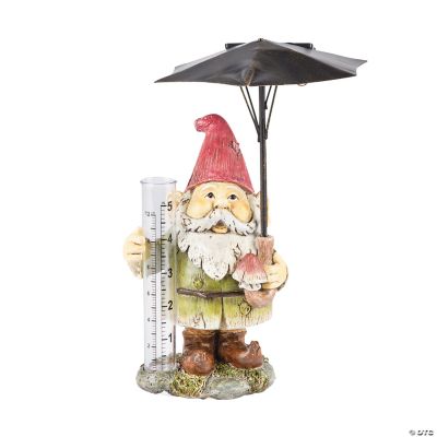 Gnome Rain Gauge with Solar Lights, Party Supplies