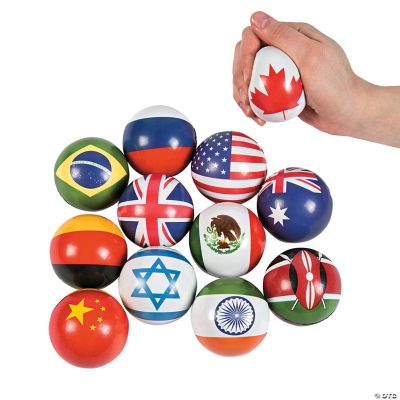 Flags Around the World Stress Balls Oriental Trading