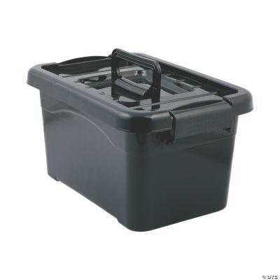 Black Large Locking Storage Bins With Lids Educational 3 Pieces eBay