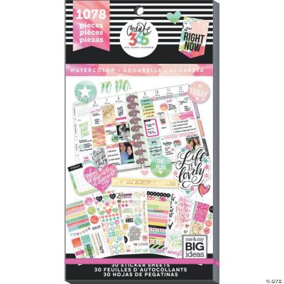 Happy Planner Sticker Value PackWatercolor Classic, 1078/Pkg