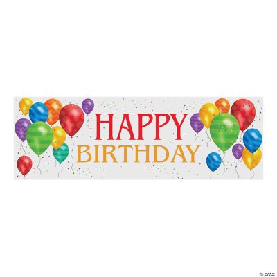 Giant Happy Birthday Balloons Banner Oriental Trading