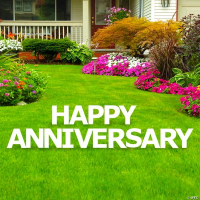 Happy Anniversary Letters Yard Sign Oriental Trading