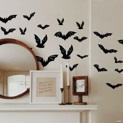 Roommates Halloween Black Bats Peel And Stick Wall Decals