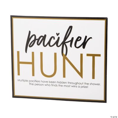 Pacifier Hunt Game Sign with Easel