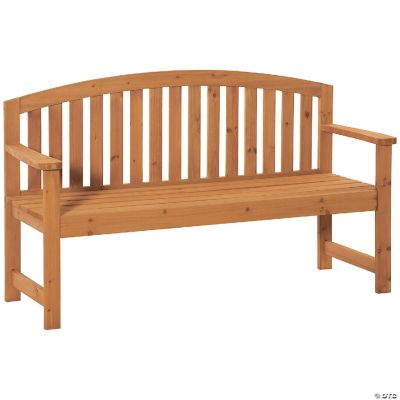 Outsunny 4.6Ft Garden Bench 3 Seater Outdoor Patio Seat with Slatted