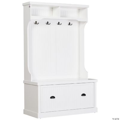 Hall Tree for Entryway Coat Rack Shoe Bench with Bottom Storage
