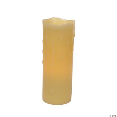 Melrose International LED Wax Drip Tall Pillar Candle (Set of 3