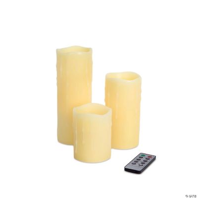 Melrose International LED Wax Dripping Candles with Remote and Timer