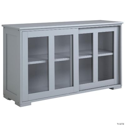 Grey Modern Kitchen Sideboard with Sliding Glass Door Oriental