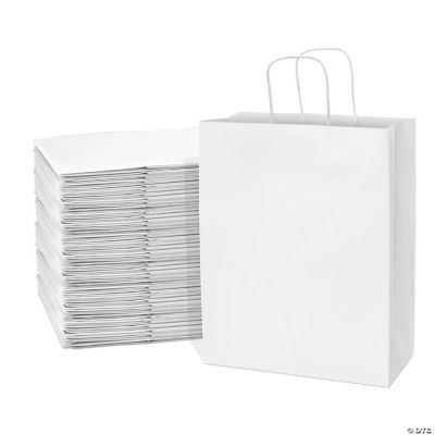 Prime Line Packaging White Gift Bags, Medium Gift Bags Bulk, Paper Bags