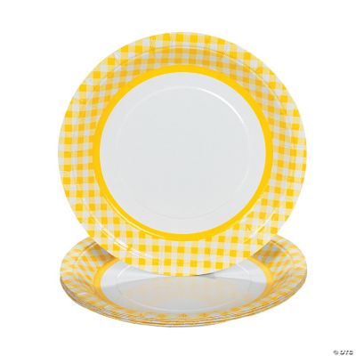 Yellow Gingham Dinner Plates Discontinued