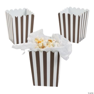 Mini Chocolate Brown Striped Popcorn Boxes Discontinued