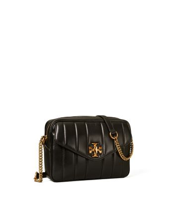 Tory Burch Kira Quilted Camera Bag In Black / Rolled Gold ModeSens