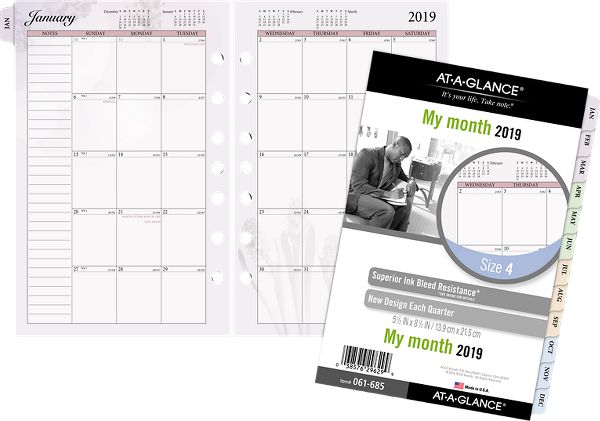 Nature Monthly Planner Refill Size 4 061685 ATAGLANCE Day Runner