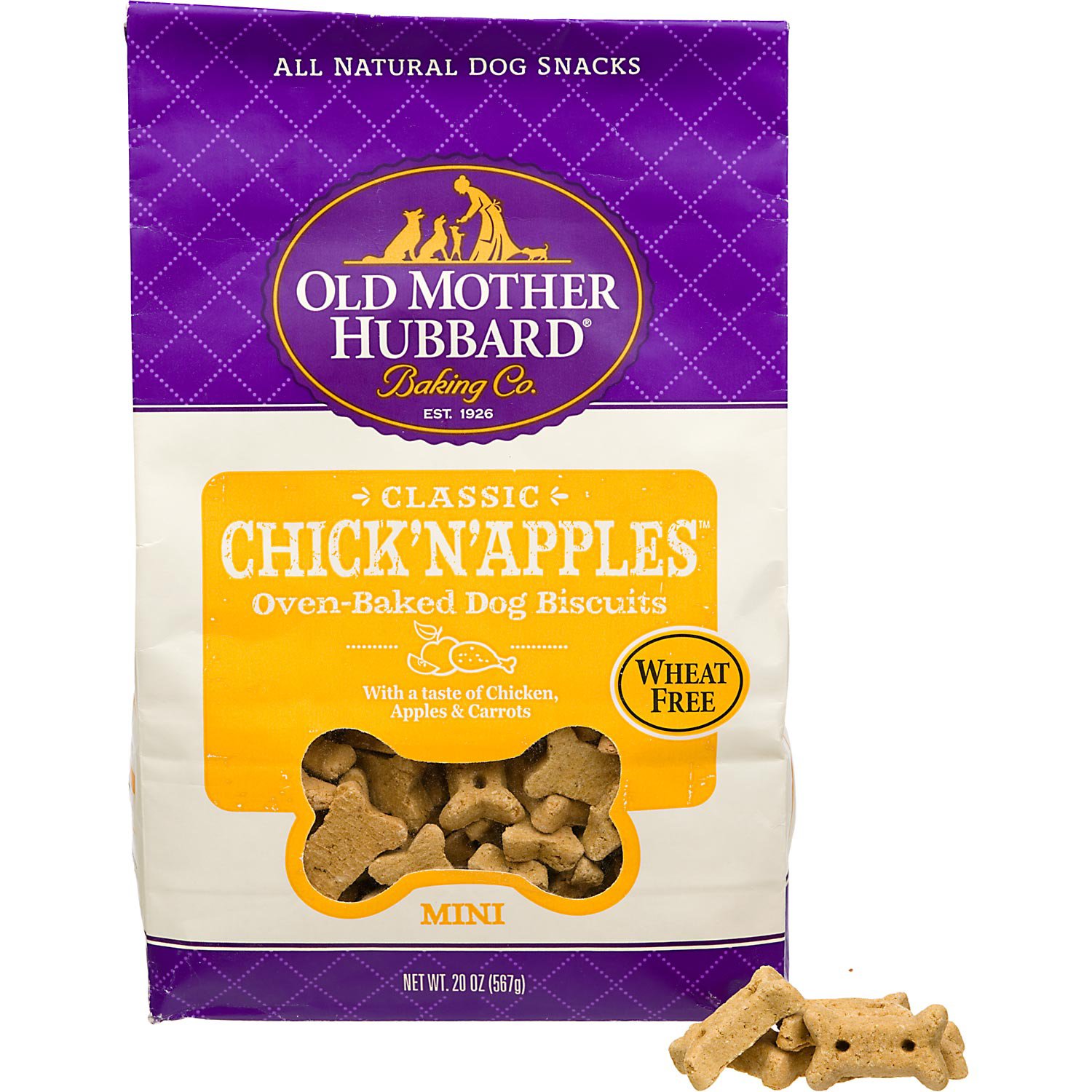 Old Mother Hubbard Classic Oven Baked Chick' N' Apples Dog Biscuits, Mini