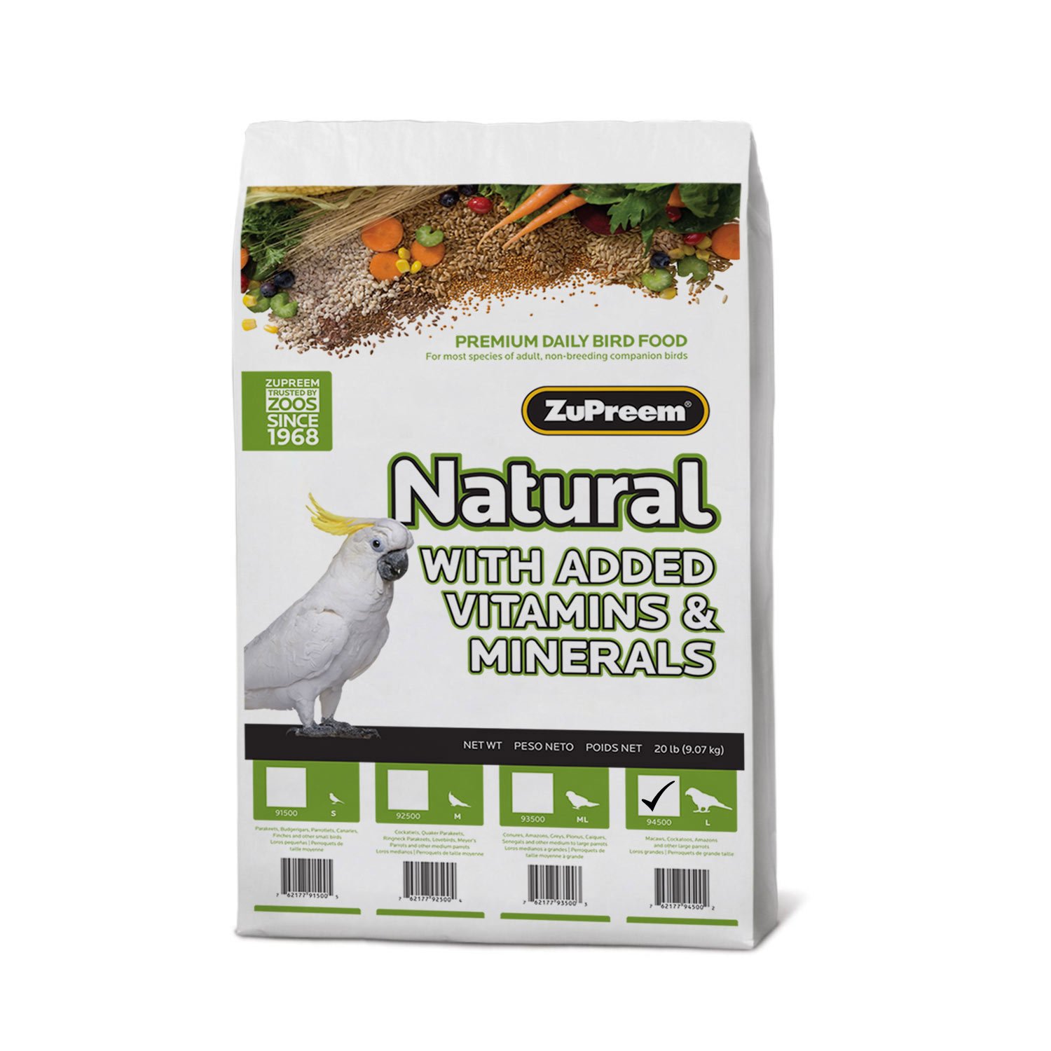 ZuPreem Classic AvianMaintenance Natural Bird Diet for Large Parrots