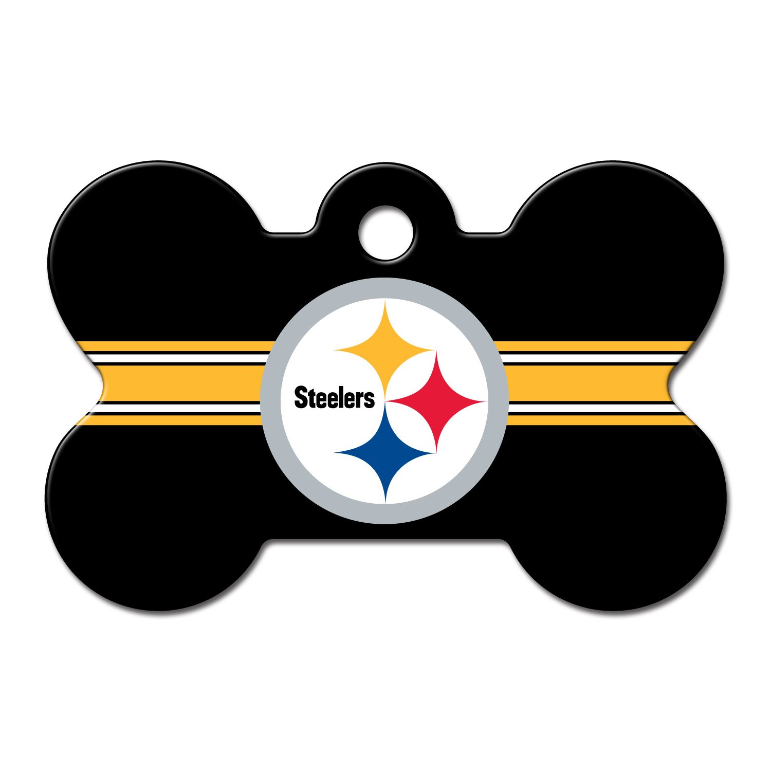 QuickTag Pittsburgh Steelers NFL Bone Personalized Engraved Pet ID Tag