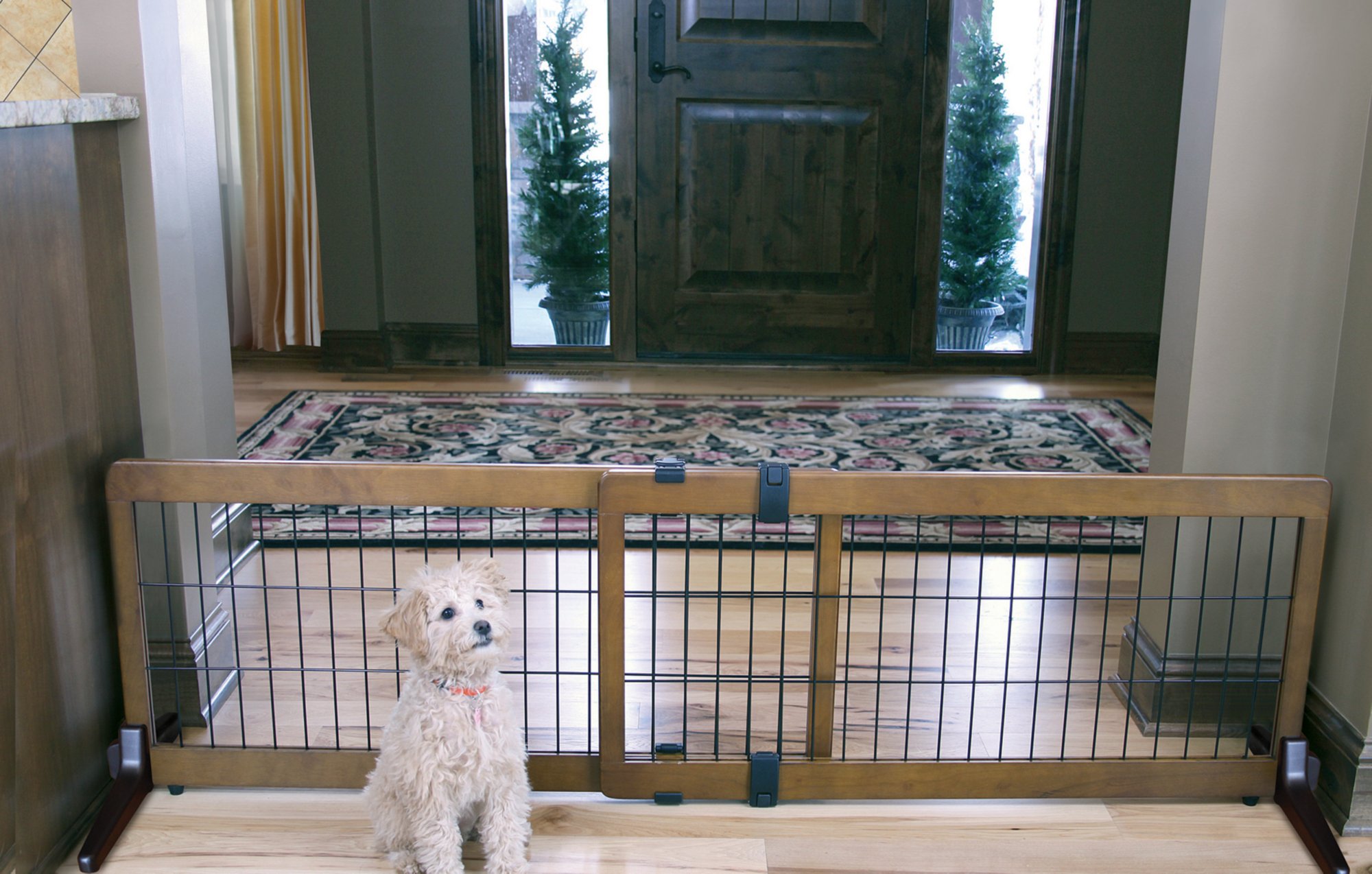 Carlson Pet Products Design Studio Wood Deco Pet Gate Petco