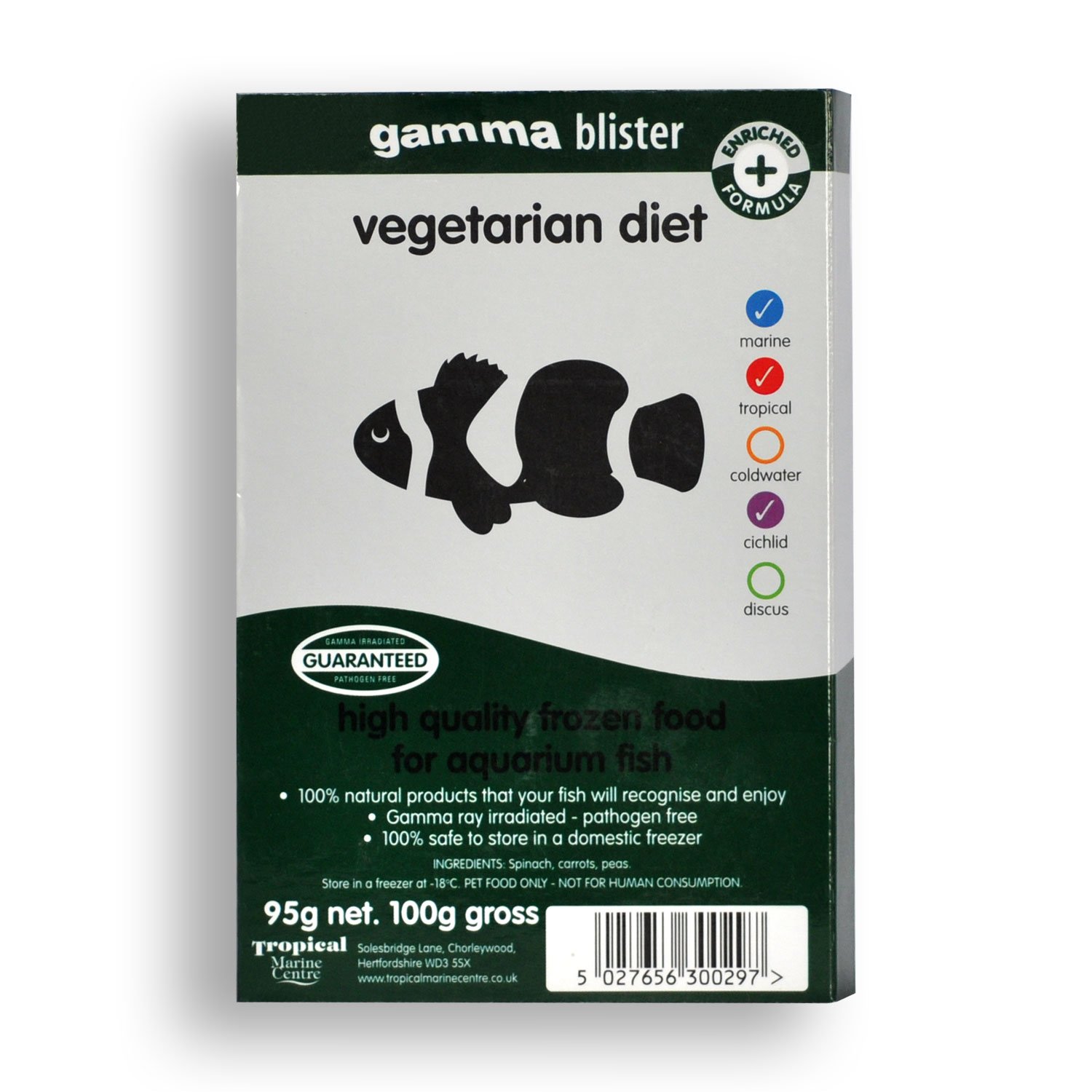 Gamma Frozen Food Vegetarian Diet Blister Pack Fish Food Petco