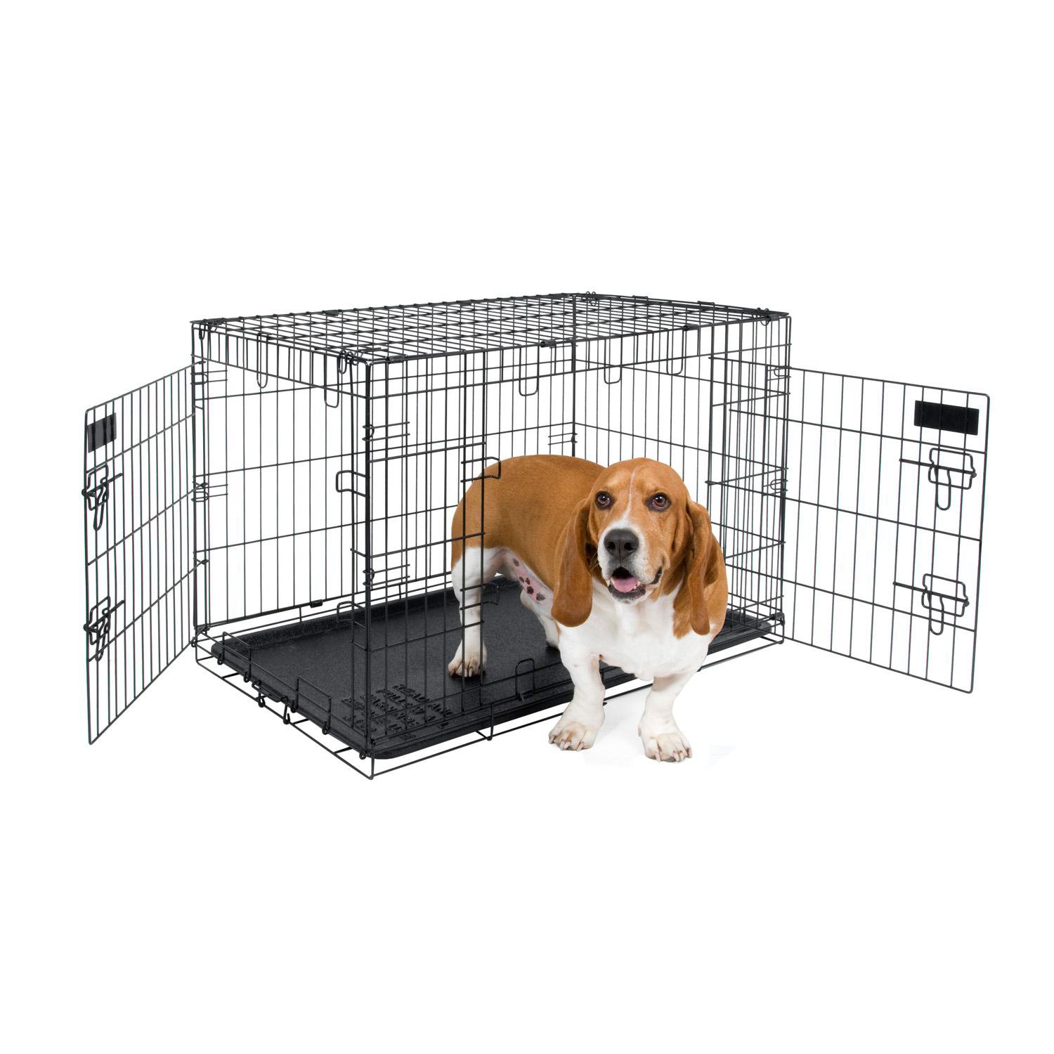 Petmate 2 Door Training Retreat Wire Dog Kennel in Black