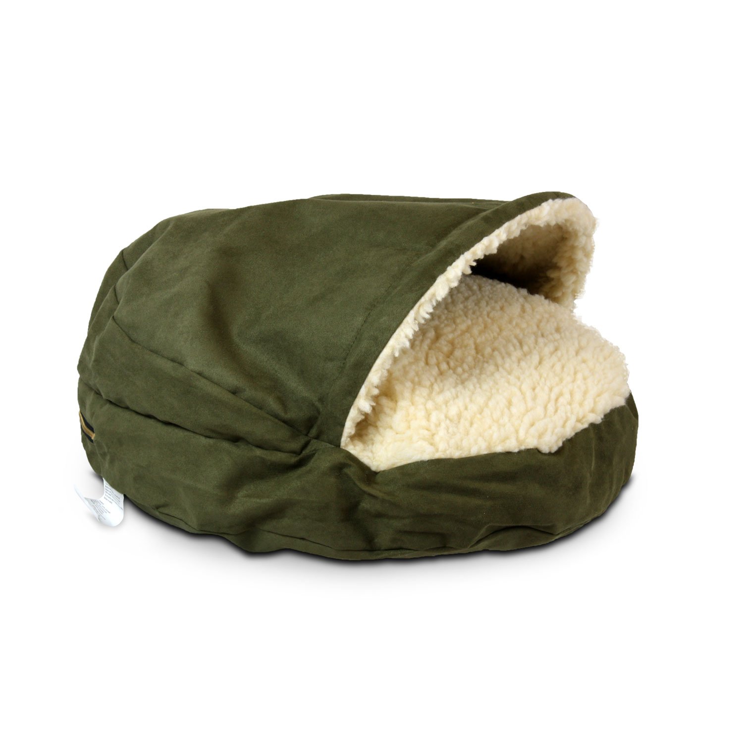 Snoozer Luxury Cozy Cave Pet Bed in Olive & Cream Petco