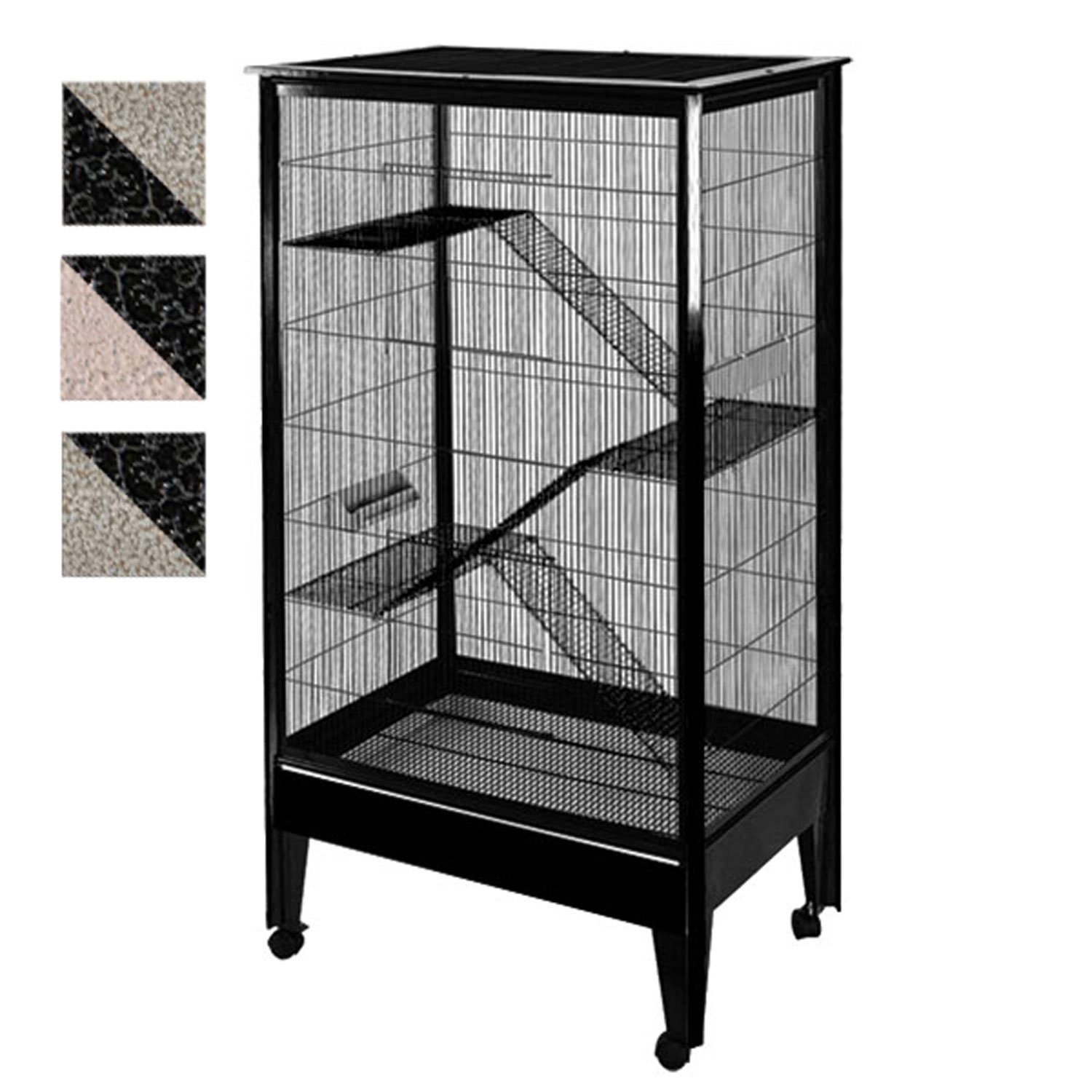 A&E Cage Company 4 Level Small Animal Cage on Casters in Black and