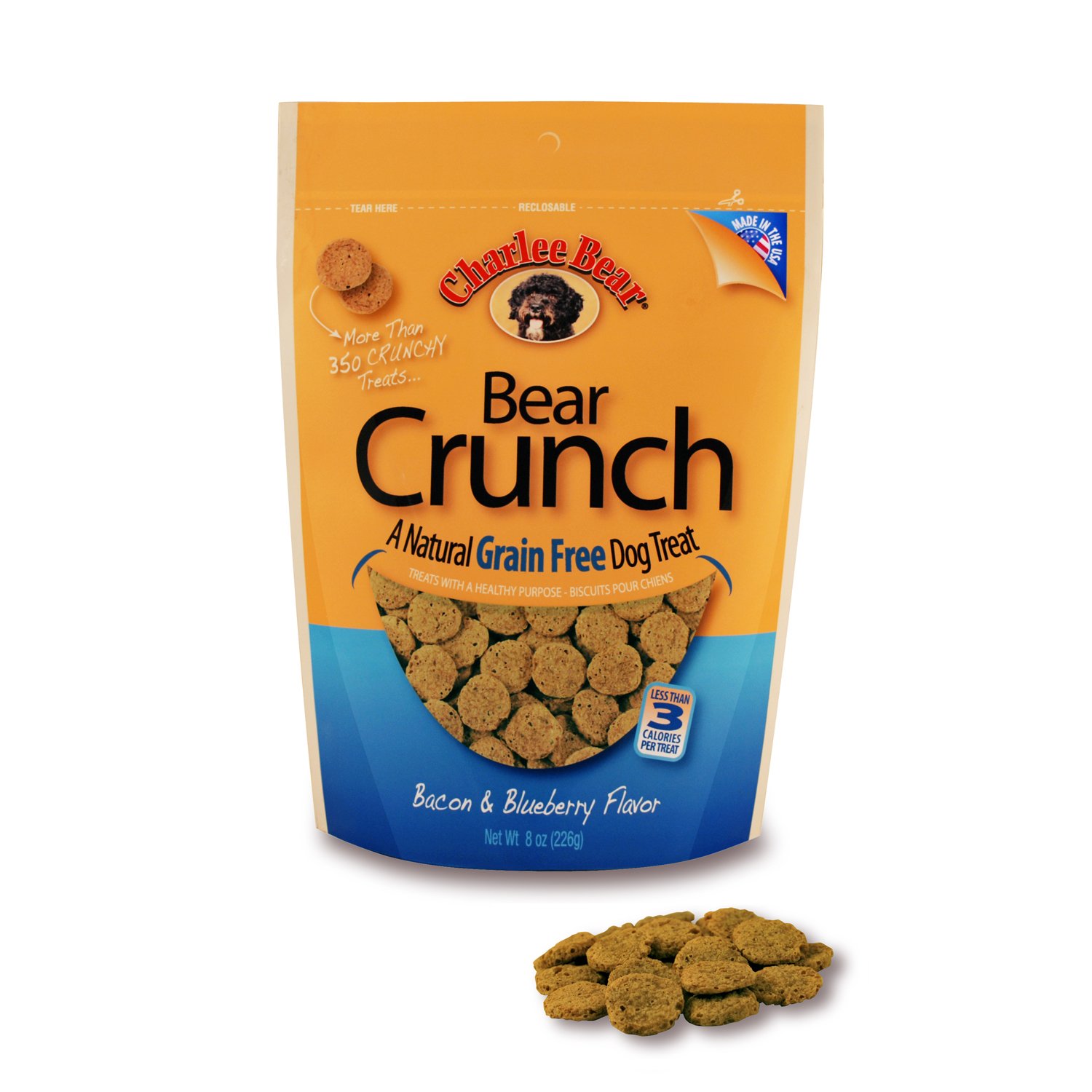 Charlee Bear Grain Free Bacon & Blueberry Bear Crunch Dog Treats Petco
