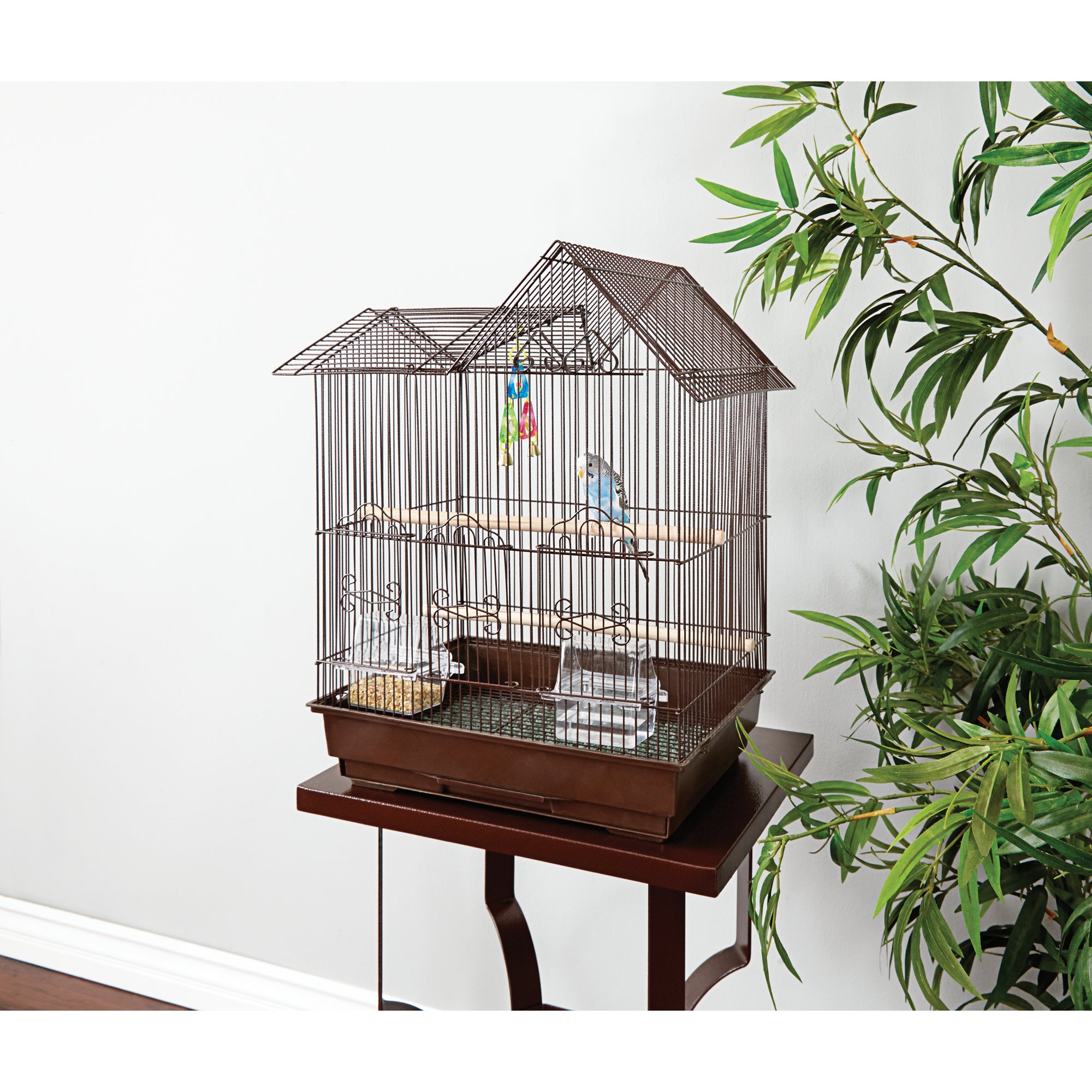 You & Me Parakeet Ranch House Cage, Brown Petco