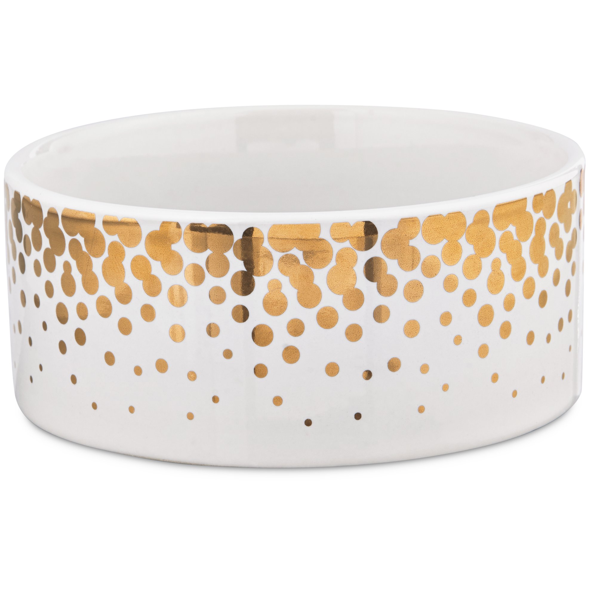 Harmony Gold Dots Ceramic Dog Bowl Petco Store