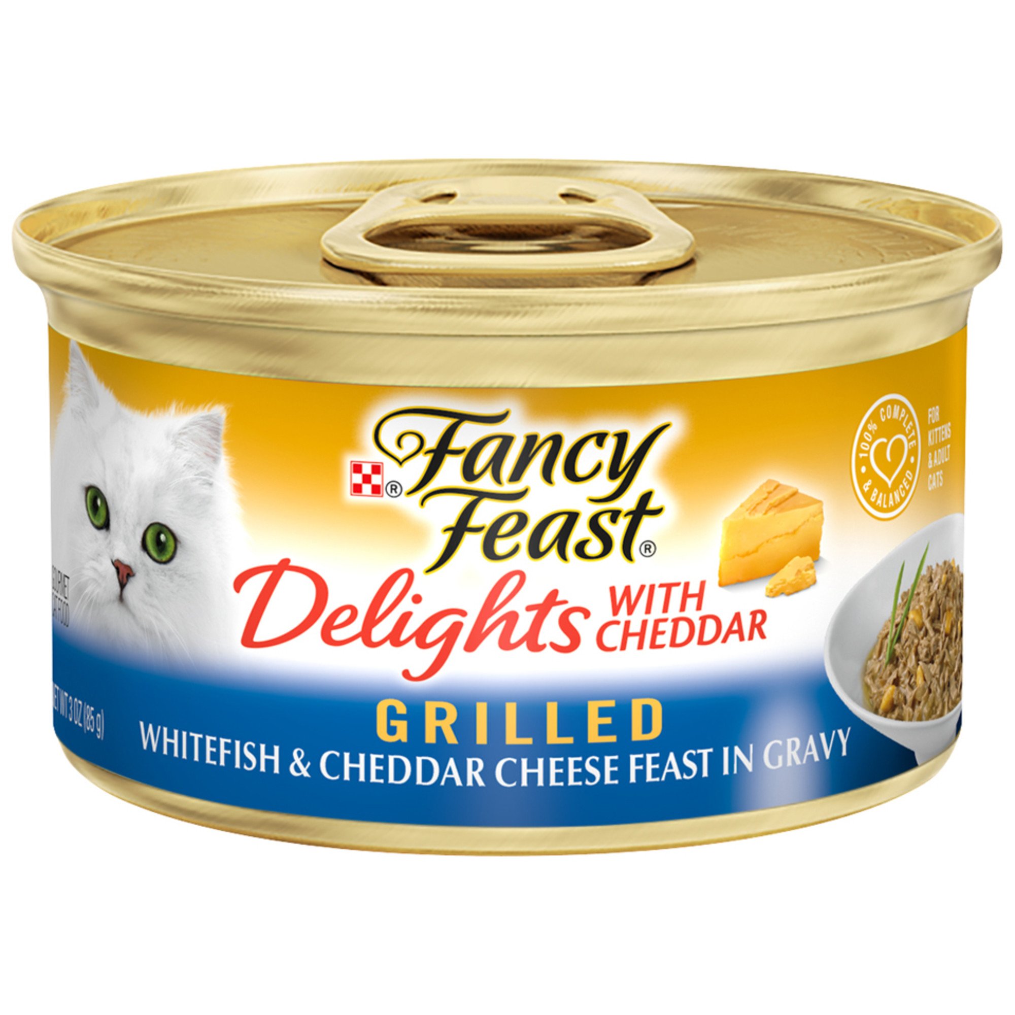 Fancy Feast Delights with Cheddar Grilled Feast in Gravy Gourmet Cat
