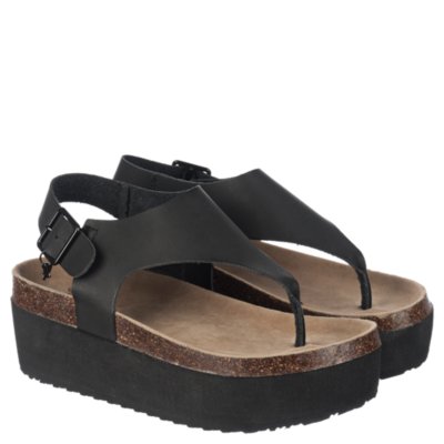Shiekh Unique3 Women's Black Platform Thong Sandal Shiekh Shoes