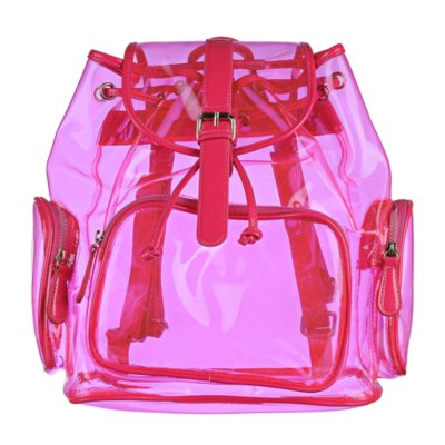Shiekh Transparent Backpack neon pink bag
