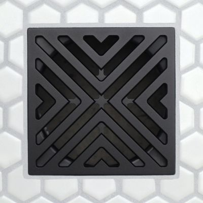 FloFX Matte Black XFactor Shower Drain Grate The Tile Shop