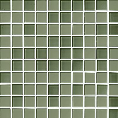 Glass Khaki Green Blend Mosaic Wall and Floor Tile 1 in. The Tile Shop