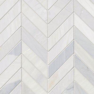 Victoria Grey Light Polished Chevron Marble Wall and Floor Tile The