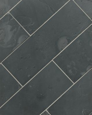 Adoni Black Slate Wall and Floor Tile 8 x 24 in. The Tile Shop