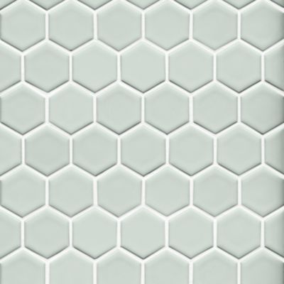 Imperial Mint Gloss Hex Ceramic Mosaic Wall and Floor Tile 2 in